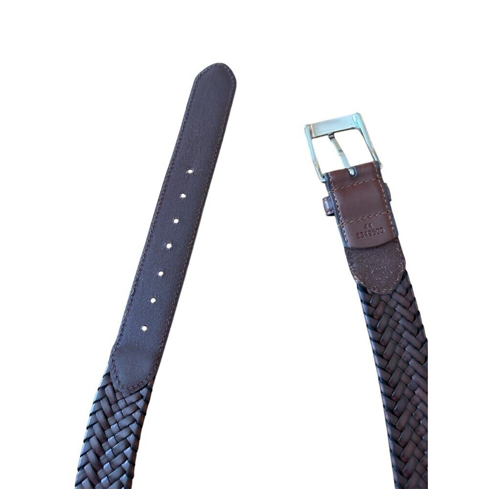 CTM Mens Belt Brown Braided Size 44 Silver Buckle - Picture 4 of 6